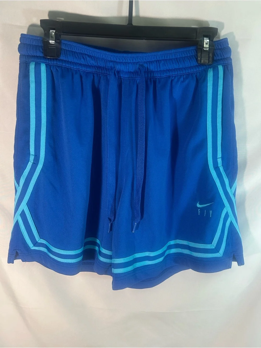 Nike Women’s Royal Blue Athletic Shorts with Aqua Stripes